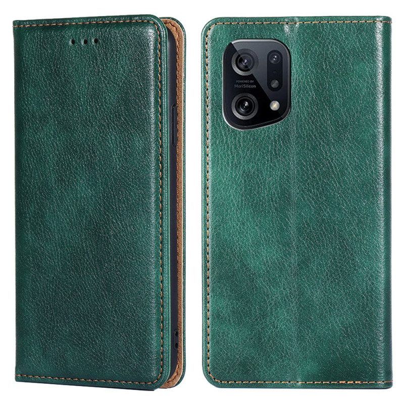 Bescherming Hoesje voor Oppo Find X5 Folio-hoesje Effen Kleur