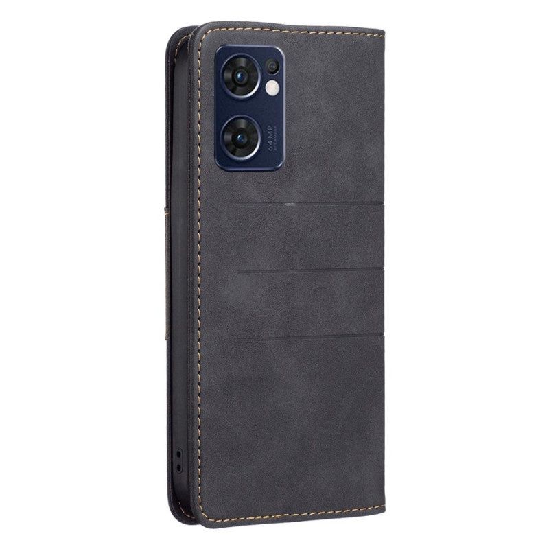 Bescherming Hoesje voor Oppo Find X5 Lite Folio-hoesje Binfen Kleur Leer Stijl