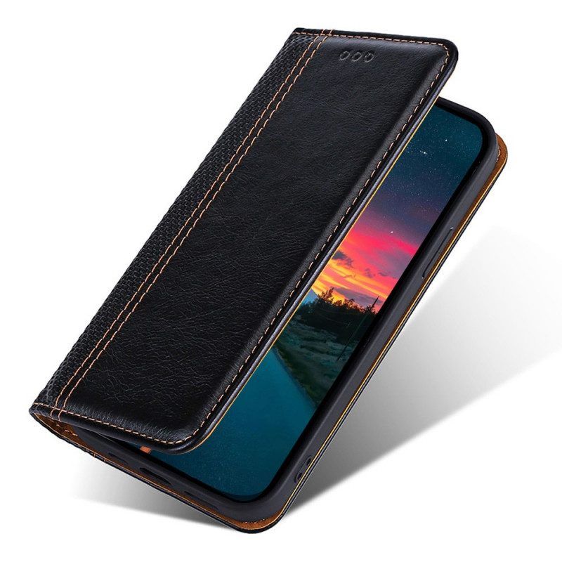 Bescherming Hoesje voor Oppo Find X5 Lite Folio-hoesje Litchi Split Lederen Stiksels