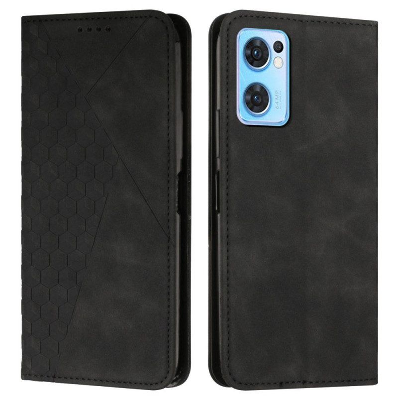 Bescherming Hoesje voor Oppo Find X5 Lite Folio-hoesje Patroon Van Imitatieleer