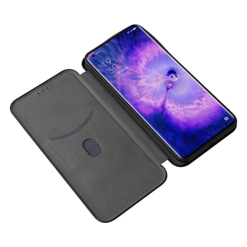 Bescherming Hoesje voor Oppo Find X5 Pro Folio-hoesje Koolstofvezel Textuur