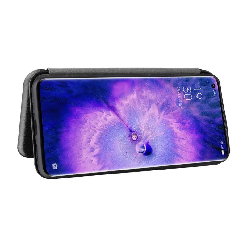 Bescherming Hoesje voor Oppo Find X5 Pro Folio-hoesje Koolstofvezel Textuur