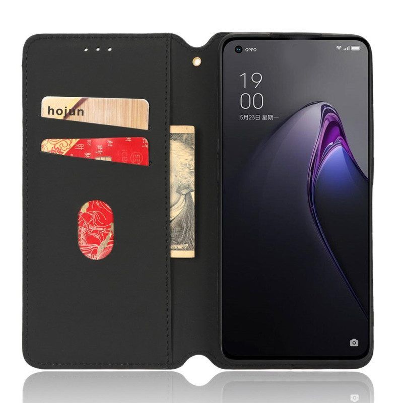 Bescherming Hoesje voor Oppo Reno 8 Folio-hoesje 3d Kubus Leereffect