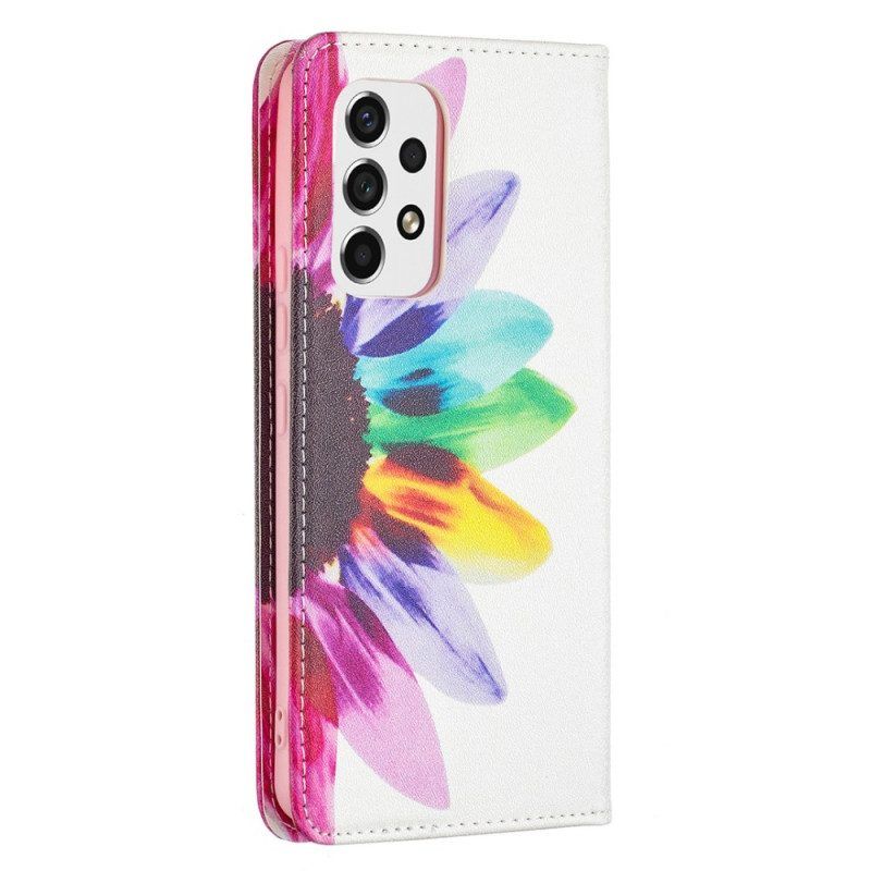 Bescherming Hoesje voor Samsung Galaxy A53 5G Folio-hoesje Waterverf Bloem