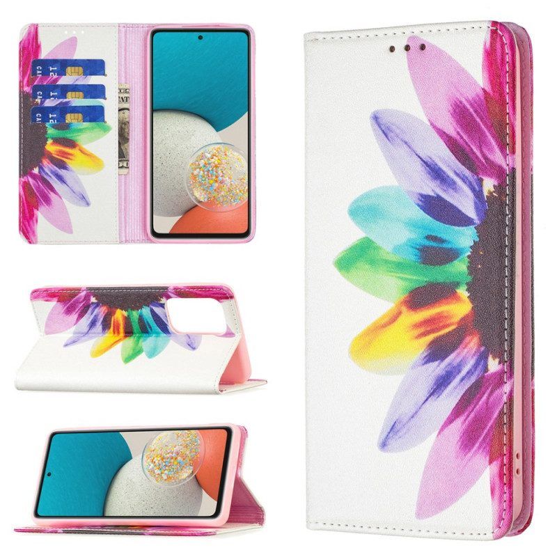 Bescherming Hoesje voor Samsung Galaxy A53 5G Folio-hoesje Waterverf Bloem