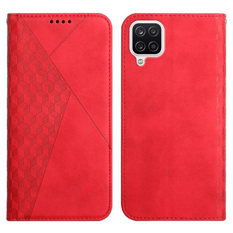 Bescherming Hoesje voor Samsung Galaxy M12 / A12 Folio-hoesje Geo Leereffect