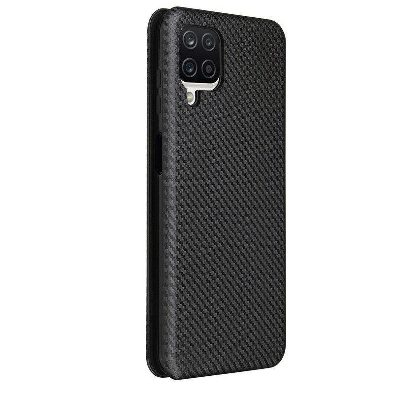 Bescherming Hoesje voor Samsung Galaxy M12 / A12 Folio-hoesje /koolstofvezel