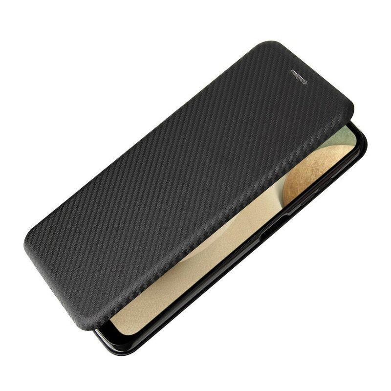 Bescherming Hoesje voor Samsung Galaxy M12 / A12 Folio-hoesje /koolstofvezel