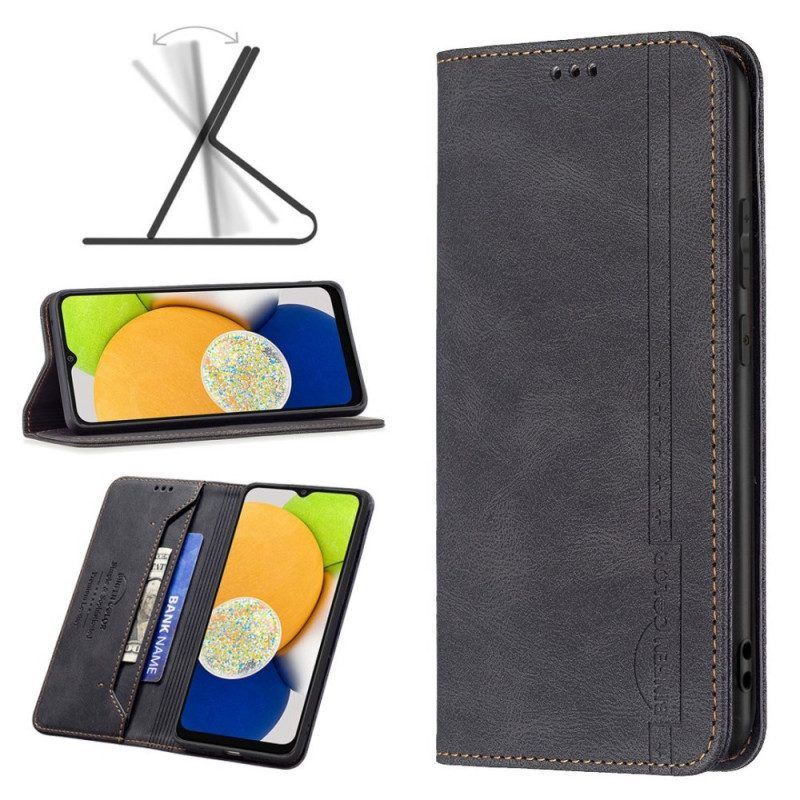 Bescherming Hoesje voor Samsung Galaxy M23 5G Folio-hoesje Binfen Kleur Rfid Leder Effect