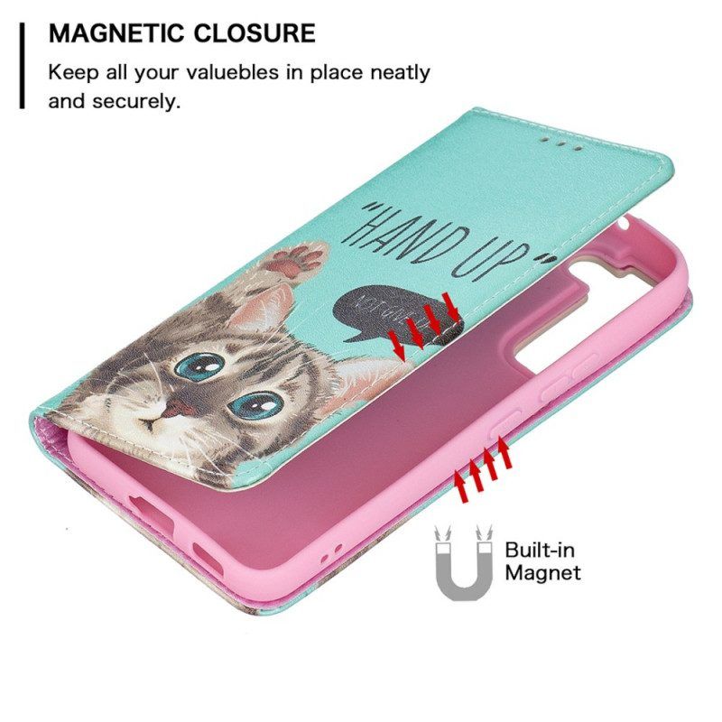 Bescherming Hoesje voor Samsung Galaxy S22 5G Folio-hoesje Hand Omhoog