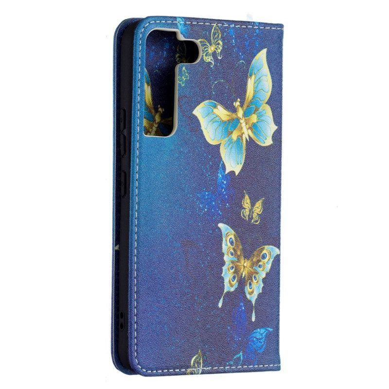 Bescherming Hoesje voor Samsung Galaxy S22 5G Folio-hoesje Kleurrijke Vlinders