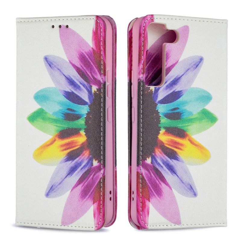 Bescherming Hoesje voor Samsung Galaxy S22 5G Folio-hoesje Waterverf Bloem