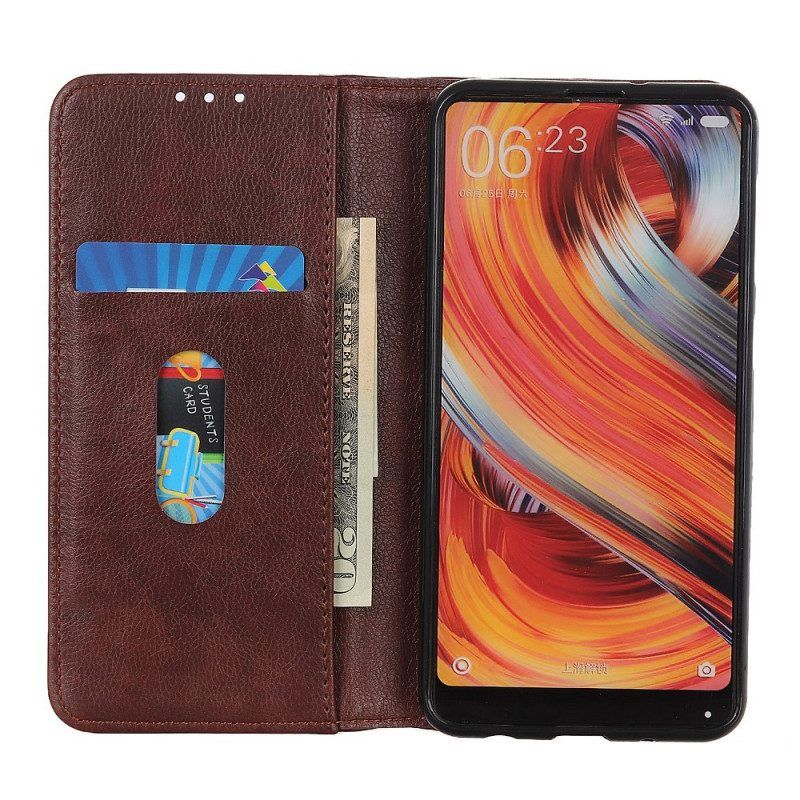 Bescherming Hoesje voor Samsung Galaxy S22 Ultra 5G Folio-hoesje Elegantie Split Litchi Leer