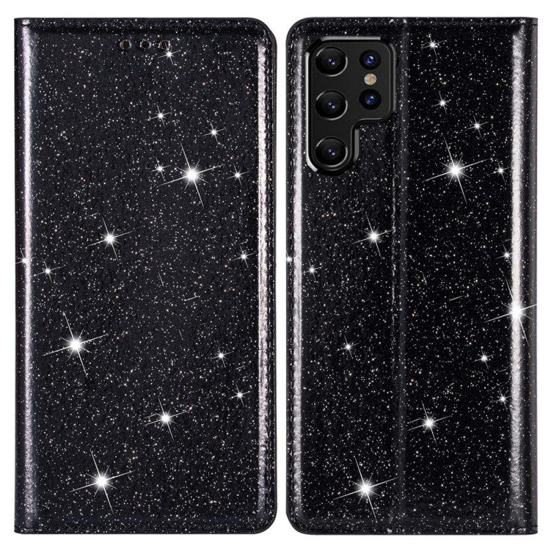 Bescherming Hoesje voor Samsung Galaxy S22 Ultra 5G Folio-hoesje Paillettenstijl