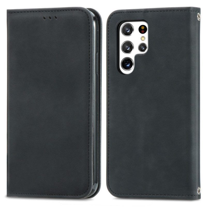 Bescherming Hoesje voor Samsung Galaxy S22 Ultra 5G Folio-hoesje Skin-touch-ontwerp