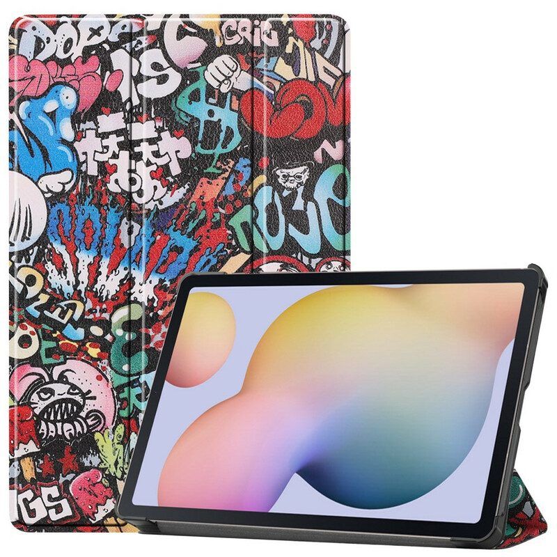 Bescherming Hoesje voor Samsung Galaxy Tab S8 Plus / Tab S7 Plus Graffiti Pennenhouder