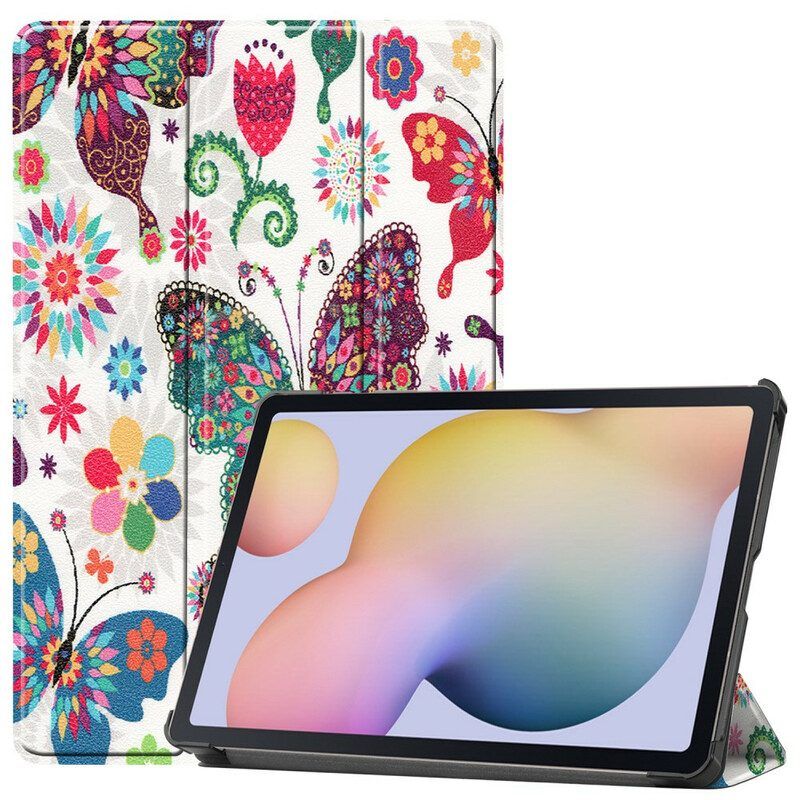 Bescherming Hoesje voor Samsung Galaxy Tab S8 / Tab S7 Vintage Bloem Pennenhouder