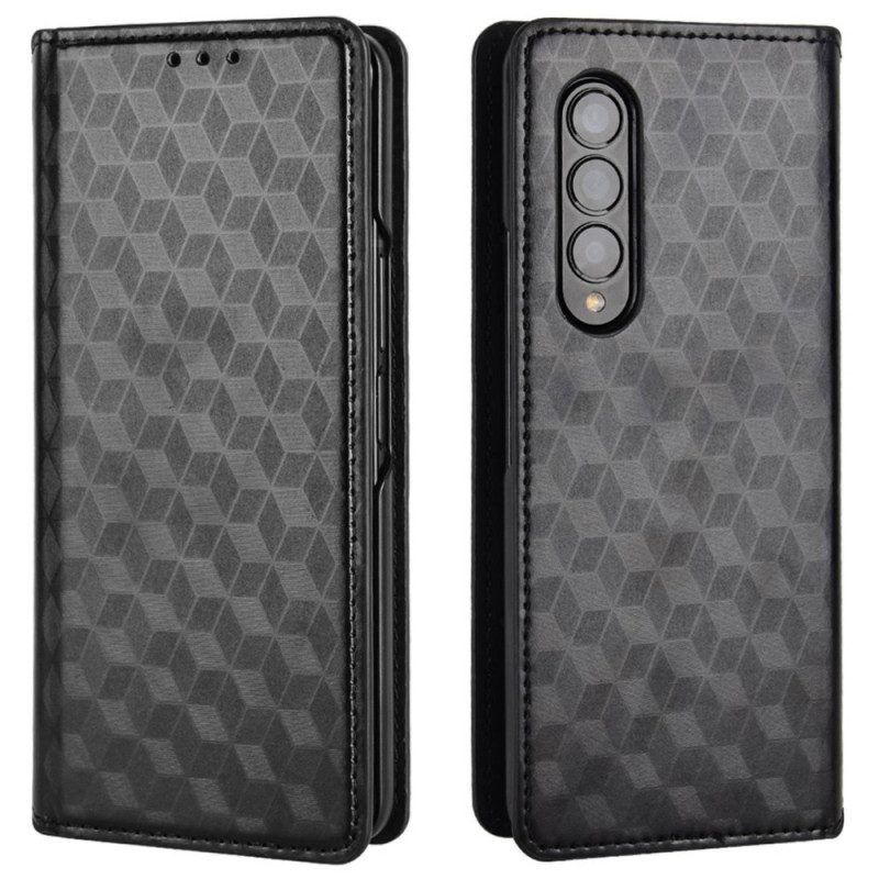 Bescherming Hoesje voor Samsung Galaxy Z Fold 4 Folio-hoesje 3d Kubus