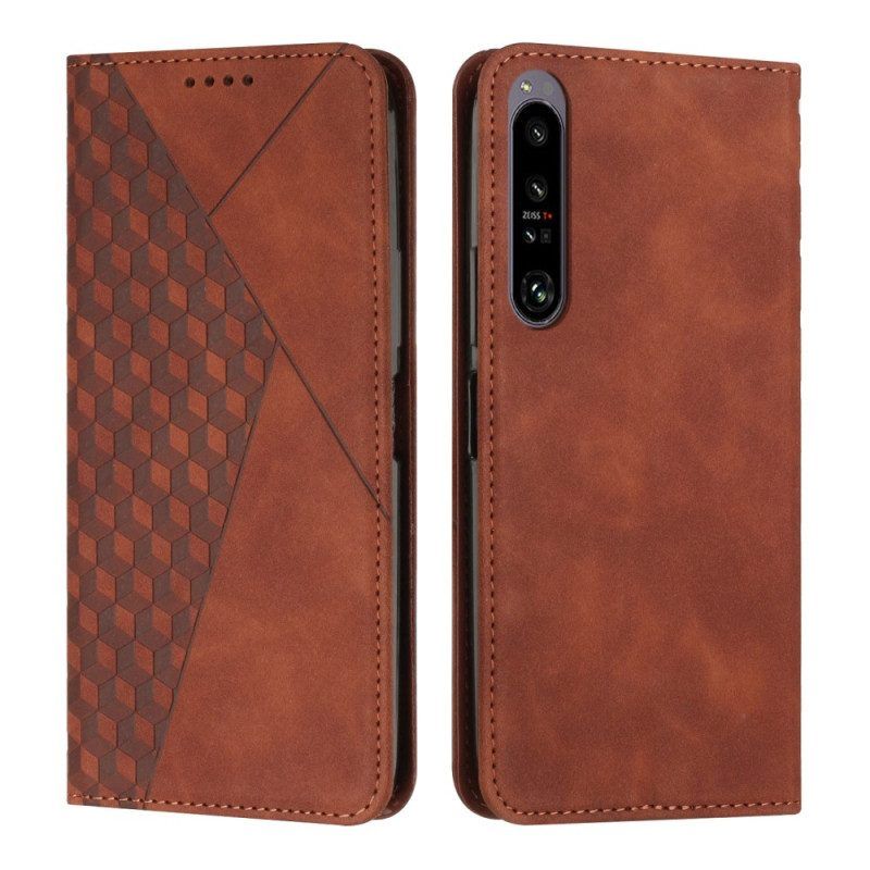 Bescherming Hoesje voor Sony Xperia 1 IV Folio-hoesje Stijl Leer 3d-patroon