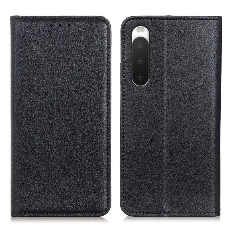 Bescherming Hoesje voor Sony Xperia 10 IV Folio-hoesje Litchi Splitleer