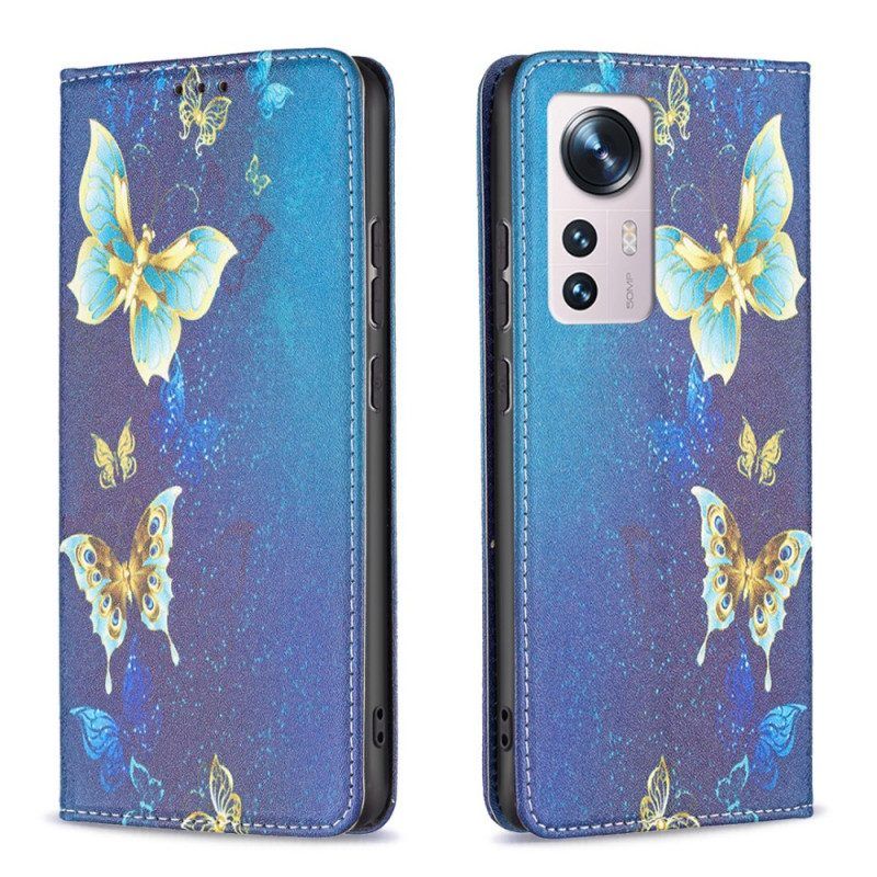 Bescherming Hoesje voor Xiaomi 12 / 12X Folio-hoesje Kleurrijke Vlinders