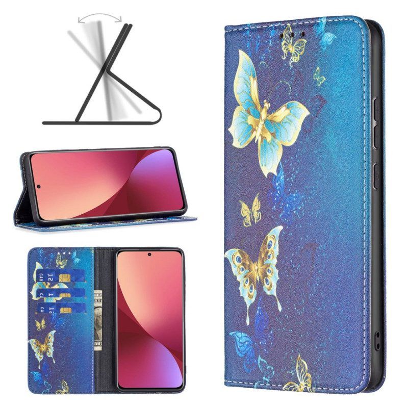 Bescherming Hoesje voor Xiaomi 12 / 12X Folio-hoesje Kleurrijke Vlinders