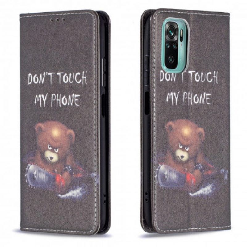 Bescherming Hoesje voor Xiaomi Redmi Note 10 / 10S Folio-hoesje Gevaarlijke Beer