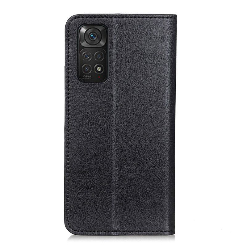 Bescherming Hoesje voor Xiaomi Redmi Note 11 / 11S Folio-hoesje Lychee Gespleten Lederen Textuur