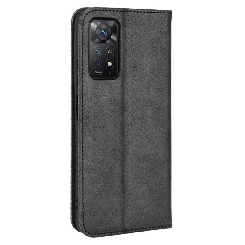 Bescherming Hoesje voor Xiaomi Redmi Note 11 Pro / 11 Pro 5G Folio-hoesje Gestileerd Vintage Leereffect