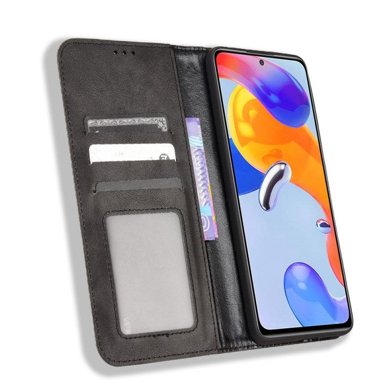 Bescherming Hoesje voor Xiaomi Redmi Note 11 Pro / 11 Pro 5G Folio-hoesje Gestileerd Vintage Leereffect