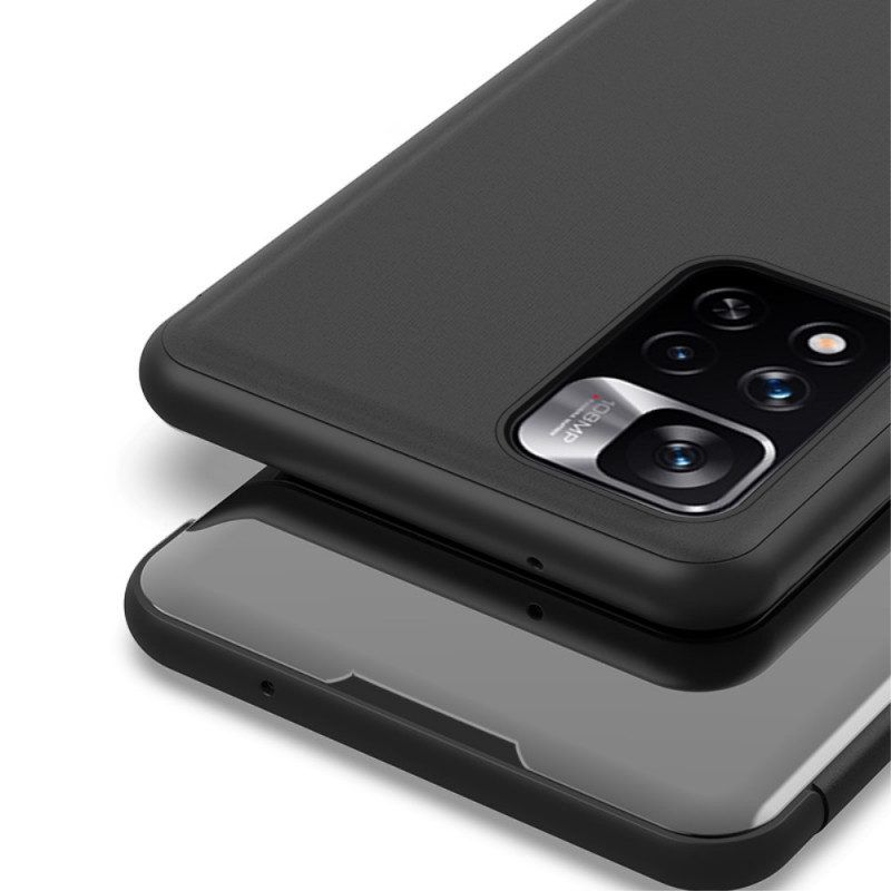 Bescherming Hoesje voor Xiaomi Redmi Note 11 Pro Plus 5G Spiegel En Kunstleer