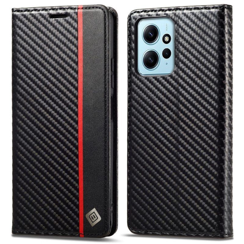 Bescherming Hoesje voor Xiaomi Redmi Note 12 4G Folio-hoesje Koolstofvezel Lc.imeeke