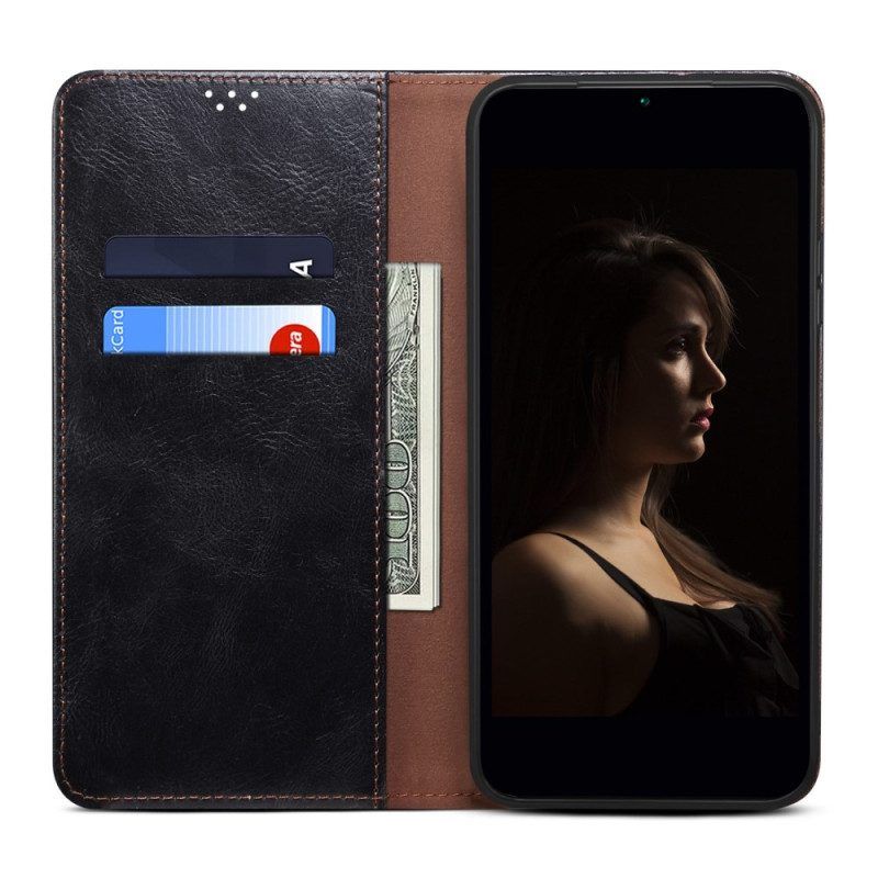 Bescherming Hoesje voor Xiaomi Redmi Note 12 5G Folio-hoesje Gewaxt Kunstleer