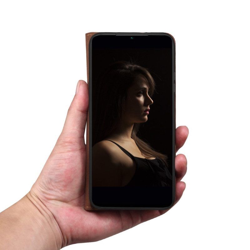 Bescherming Hoesje voor Xiaomi Redmi Note 12 5G Folio-hoesje Gewaxt Kunstleer