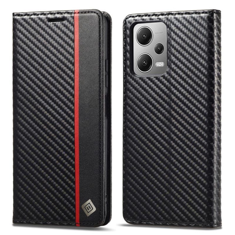 Bescherming Hoesje voor Xiaomi Redmi Note 12 5G Folio-hoesje Koolstofvezel Lc.imeeke