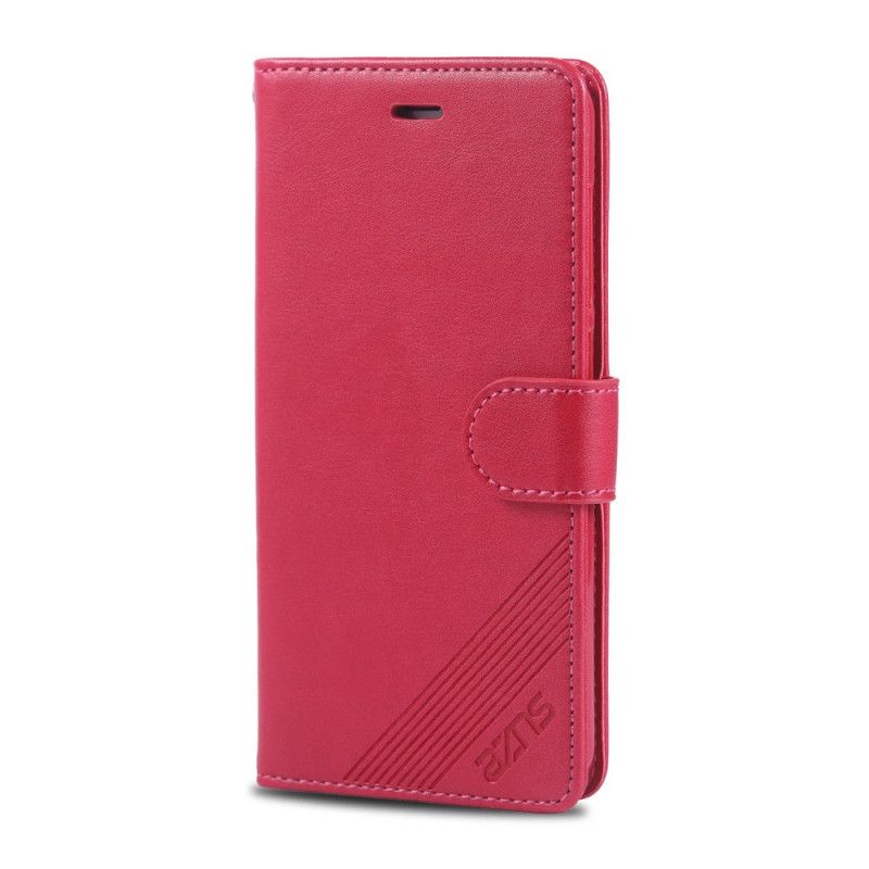 Bescherming Hoesje Xiaomi Redmi Go Rood Zwart Azns Kunstleer