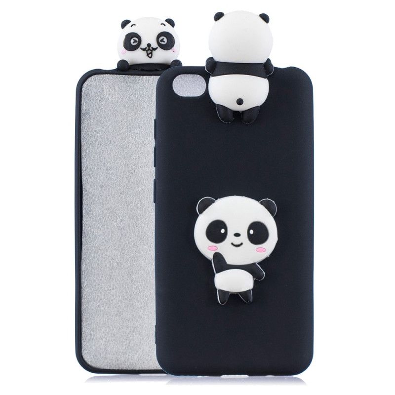 Hoesje Xiaomi Redmi Go Zwart Mijn 3D Panda