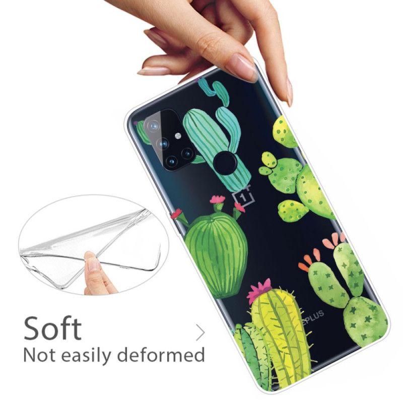 Case Hoesje OnePlus Nord N10 Telefoonhoesje Aquarel Cactus