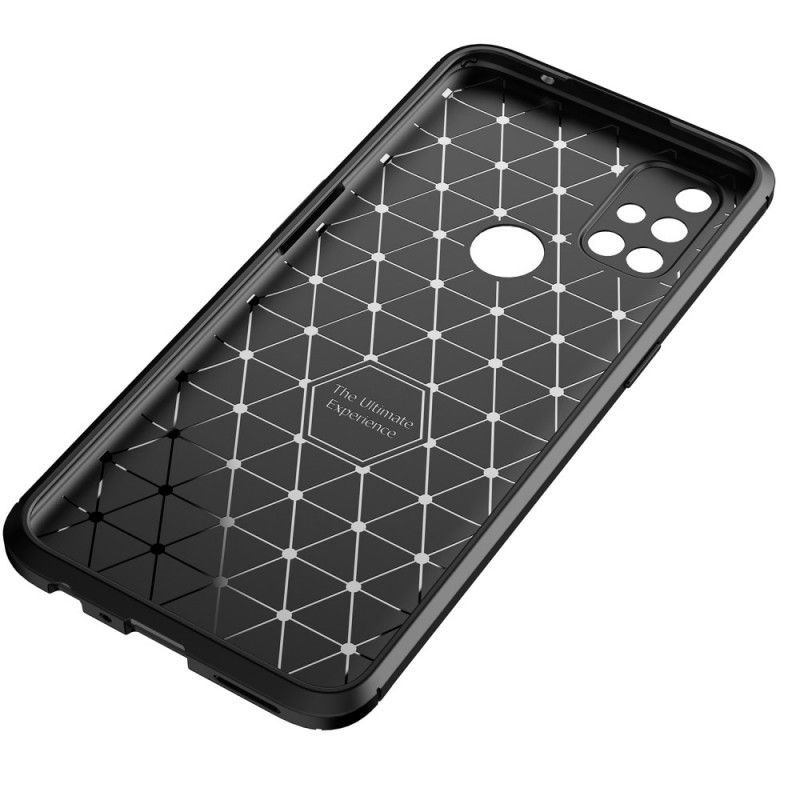 Cover Hoesje OnePlus Nord N10 Donkerblauw Zwart Telefoonhoesje Flexibele Koolstofvezel