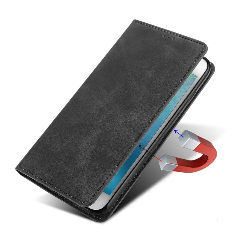Folio-hoesje voor OnePlus Nord N10 Rood Zwart Zijdezacht Leereffect
