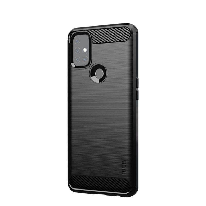 Hoesje OnePlus Nord N10 Grijs Zwart Mofi Geborstelde Koolstofvezel