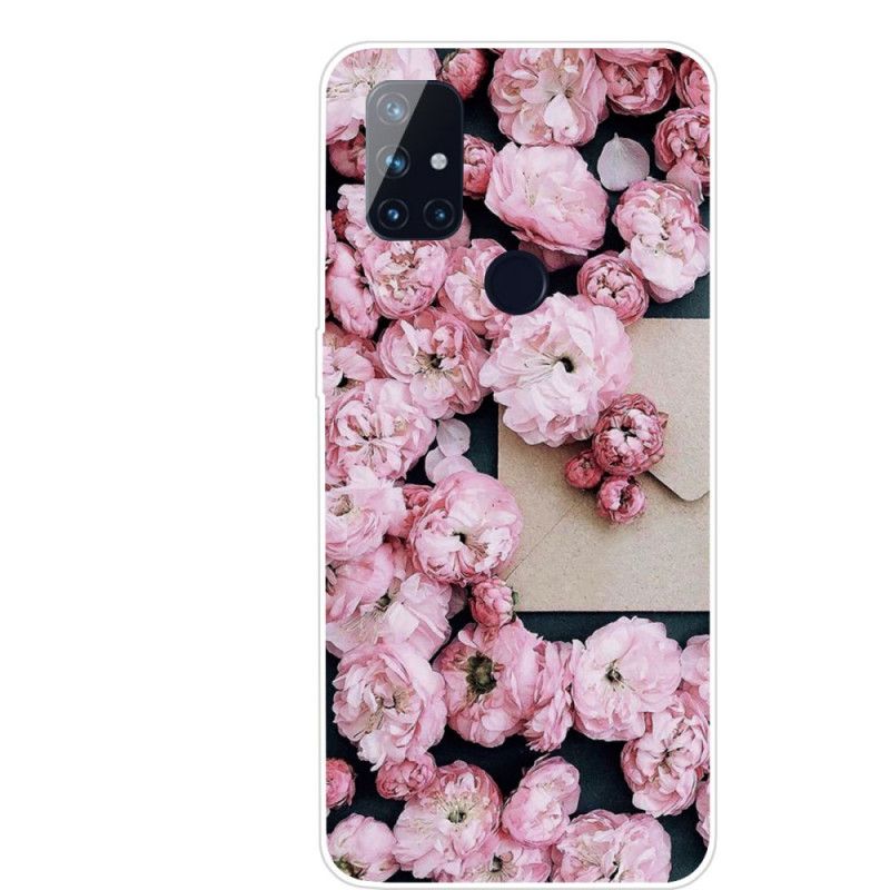 Hoesje OnePlus Nord N10 Roze Rood Intense Bloemen