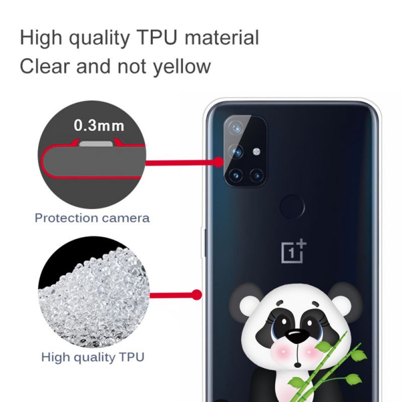 Hoesje OnePlus Nord N10 Transparante Droevige Panda