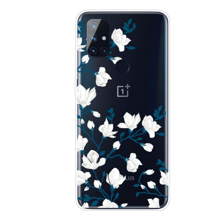 Hoesje OnePlus Nord N10 Witte Bloemen