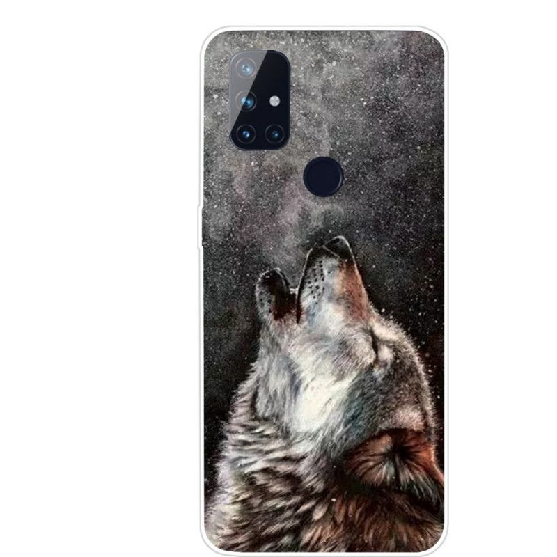 Hoesje voor OnePlus Nord N10 Grijs Zwart Sublieme Wolf