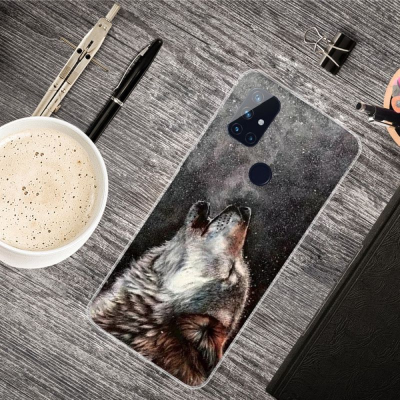 Hoesje voor OnePlus Nord N10 Grijs Zwart Sublieme Wolf