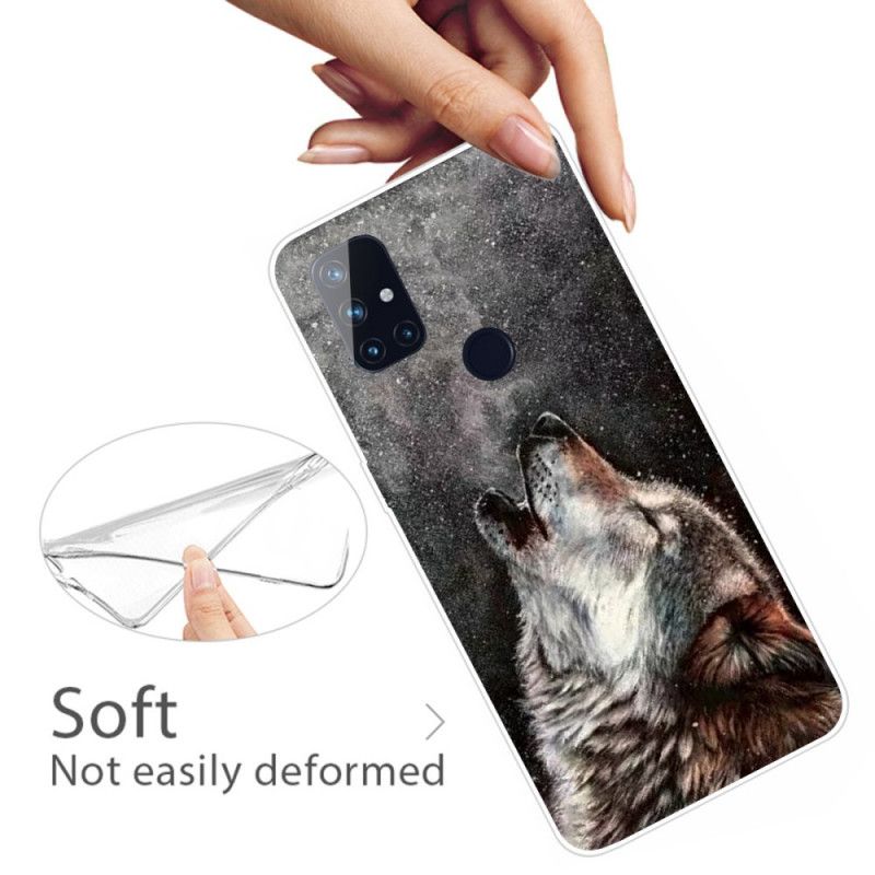 Hoesje voor OnePlus Nord N10 Grijs Zwart Sublieme Wolf