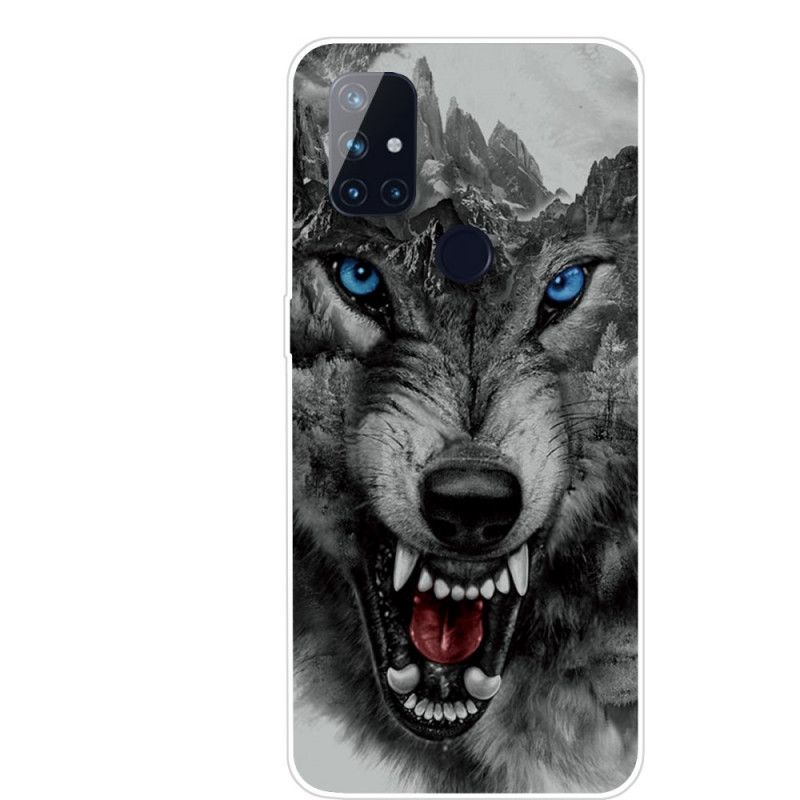 Hoesje voor OnePlus Nord N10 Grijs Zwart Sublieme Wolf