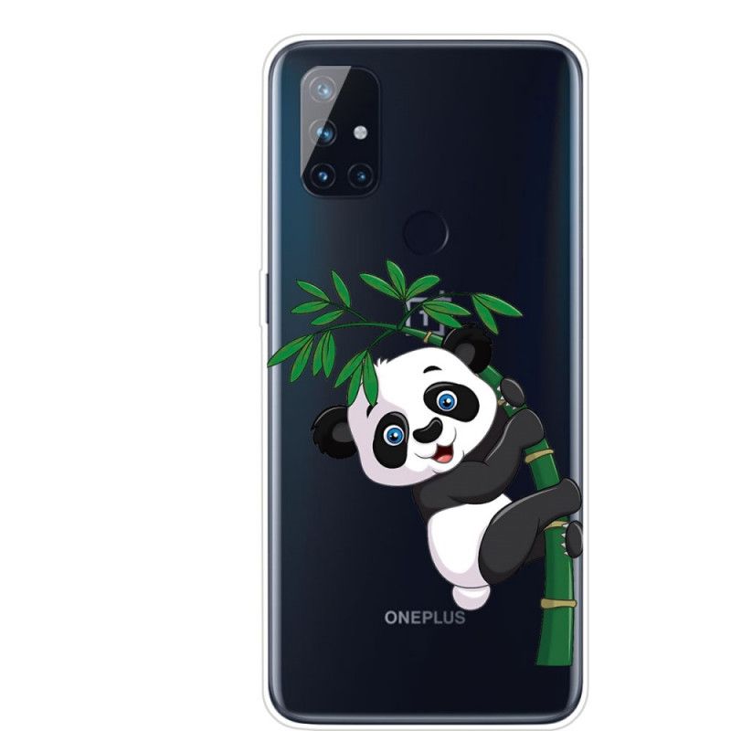 Hoesje voor OnePlus Nord N10 Transparante Panda Op Bamboe