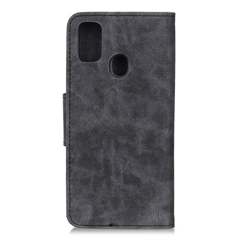 Leren Hoesje OnePlus Nord N10 Bruin Zwart Telefoonhoesje Vintage Splitleer